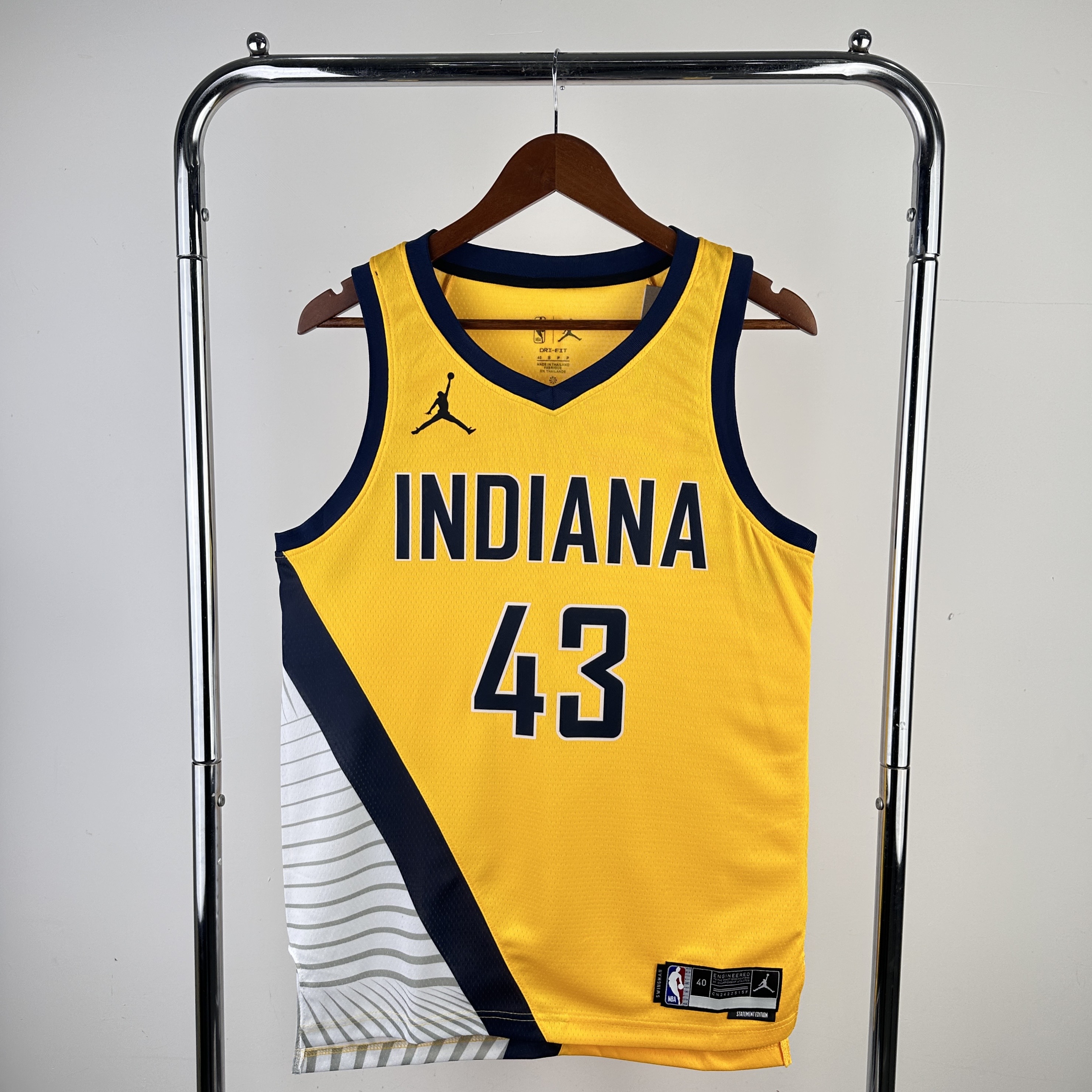 Men Indiana Pacers #43 Siakam Yellow Season 2024 NBA Jersey->orlando magic->NBA Jersey